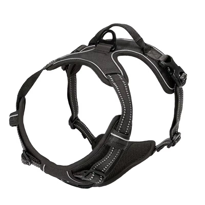 Adjustable Nylon Dog Harness Vest Reflective Soft Breathable No Pull Dog Harness Pet Harness Leash for Small Medium Large Dogs