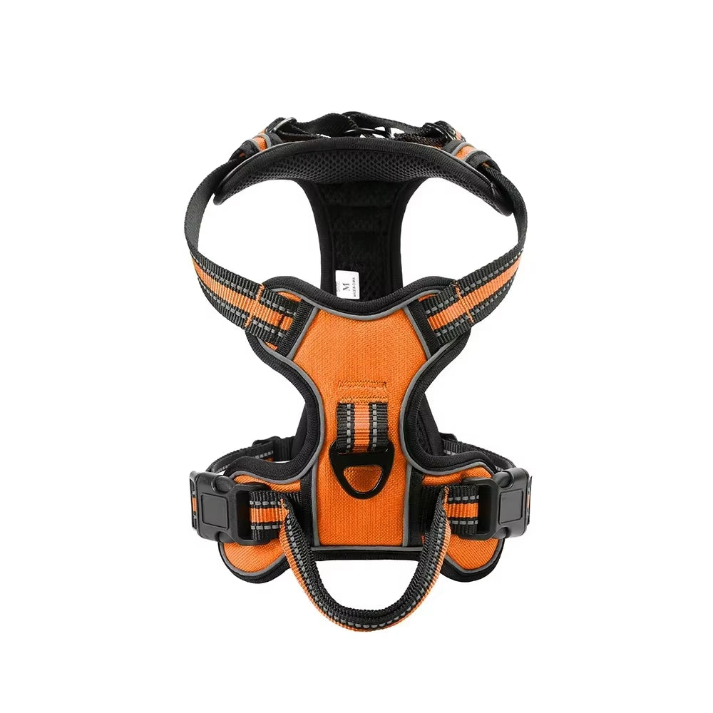 Adjustable Nylon Dog Harness Vest Reflective Soft Breathable No Pull Dog Harness Pet Harness Leash for Small Medium Large Dogs